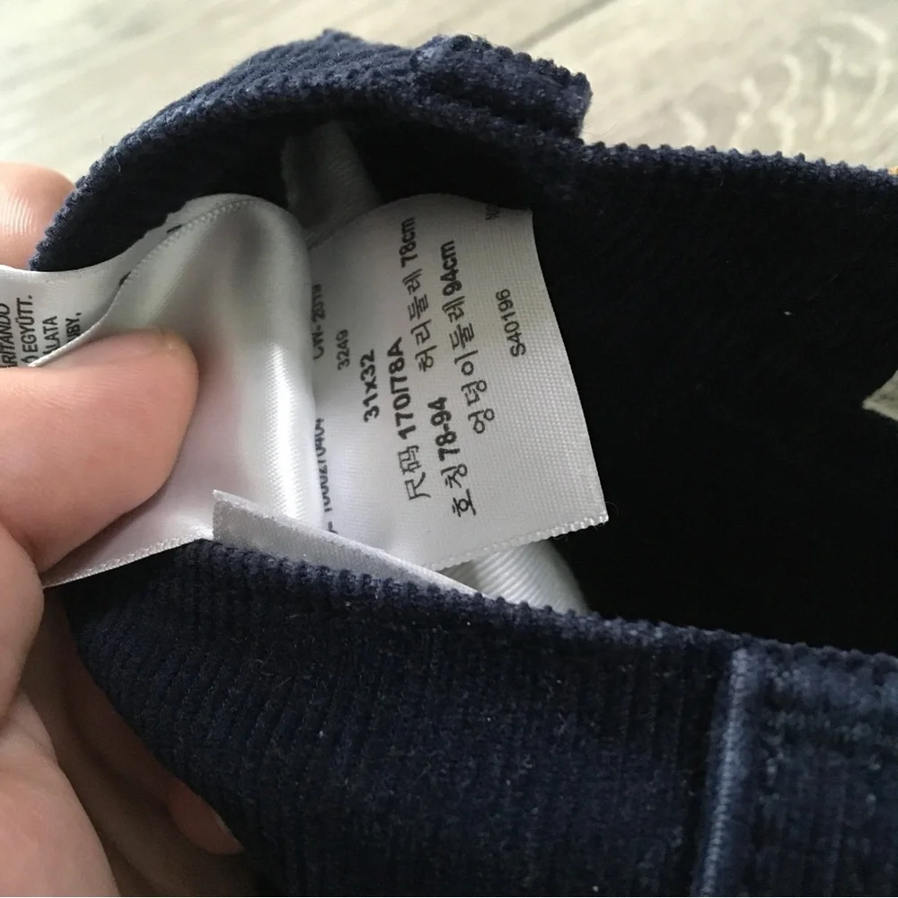 Levis 511 Trousers W31 L32 Blue Corduroy Slim Straight Cords Zip Fly - Picture 6 of 10